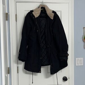 a.n.a Black Utility Jacket with Hood